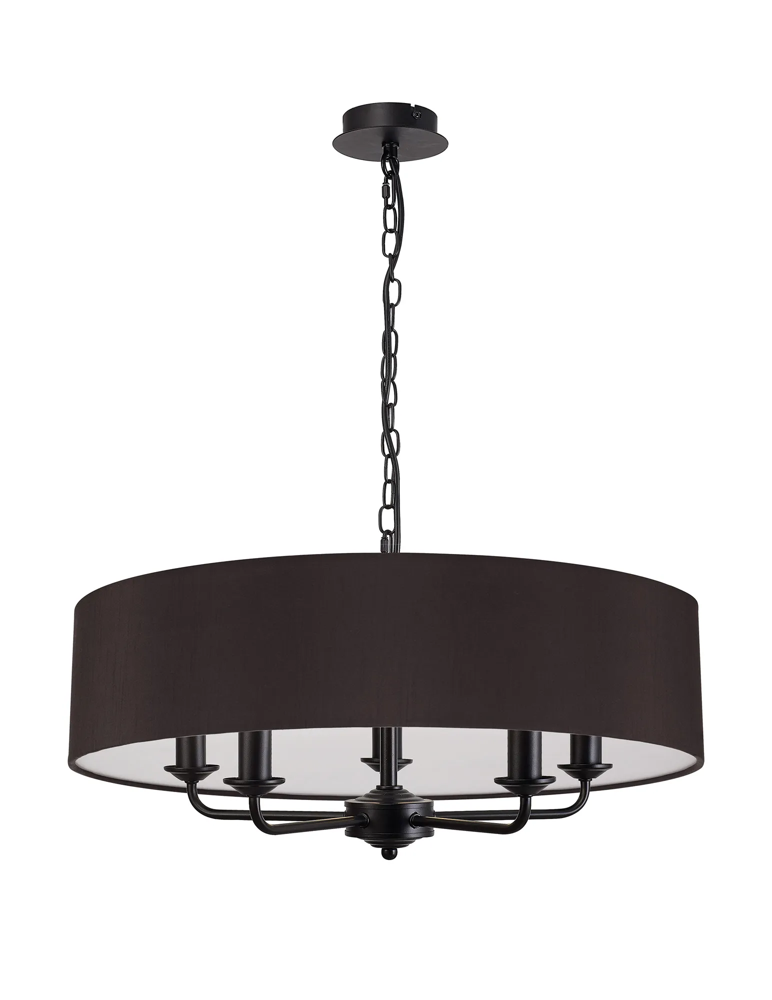 Banyan 60cm 5 Light Pendant Matt Black; Black DK1014  Deco Banyan MB BL